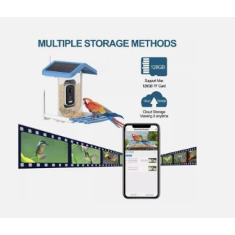 Mangiatoia intelligente per uccelli con telecamera Wi-Fi e ricarica solare