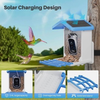 Mangiatoia intelligente per uccelli con telecamera Wi-Fi e ricarica solare