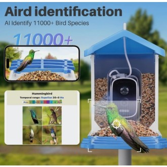 Mangiatoia intelligente per uccelli con telecamera Wi-Fi e ricarica solare