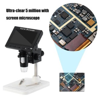Microscopio digitale a LED con fotocamera e display da 4,3" con ingrandimento 50-1000×