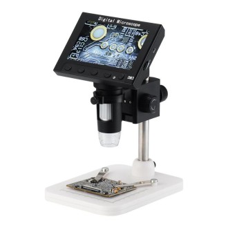 Microscopio digitale a LED con fotocamera e display da 4,3" con ingrandimento 50-1000×