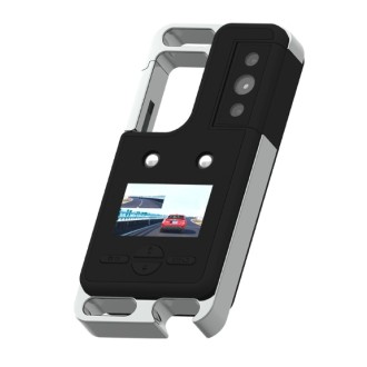 Mini telecamera portatile rotante da indossare con display LED, luce SOS e visione notturna