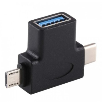 Adattatore OTG 3in1 USB, micro USB, USB tipo C