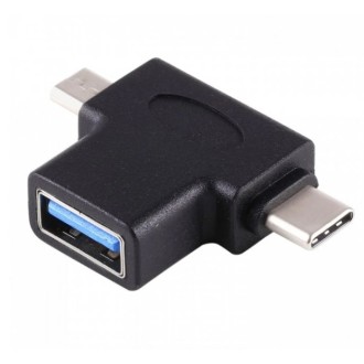 Adattatore OTG 3in1 USB, micro USB, USB tipo C