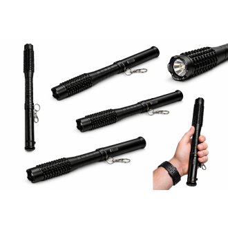 Storditore elettrico TW1118 con manganello e torcia LED per autodifesa professionale