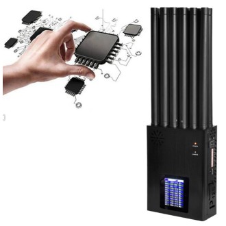 Disturbatore portatile a 12 antenne per segnali 2G (GSM, CDMA, PCS, DCS), 3G/UMTS, 4G (Mobile, LTE), 5G, GPSL1 e WiFi (2.4G, 5.2G, 5.8G)