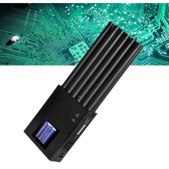 Disturbatore portatile a 12 antenne per segnali 2G (GSM, CDMA, PCS, DCS), 3G/UMTS, 4G (Mobile, LTE), 5G, GPSL1 e WiFi (2.4G, 5.2G, 5.8G)