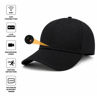 Cappellino con telecamera WiFi Full HD nascosta