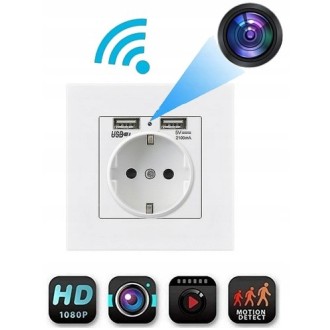 Mini telecamera nascosta in presa elettrica WiFi con USB