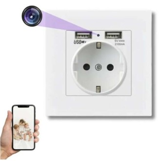 Mini telecamera nascosta in presa elettrica WiFi con USB