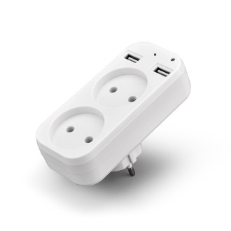Telecamera WiFi nascosta in presa multipla con doppia porta USB