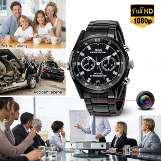 Orologio spia con telecamera Full HD con visione notturna
