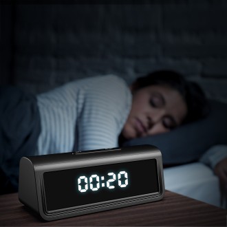 Orologio da tavolo con telecamera WiFi 4K, rilevamento movimento e visione notturna