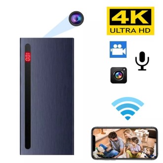 Telecamera Wi-Fi 4K HD integrata in powerbank con visione notturna e rilevamento del movimento
