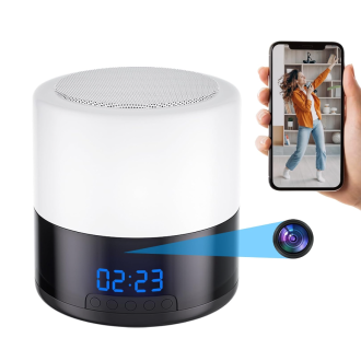 Telecamera Wi-Fi integrata in speaker Bluetooth con rilevamento movimento e visione notturna