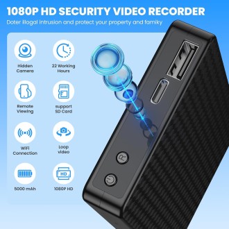 Telecamera WiFi Full HD integrata in un power bank con rilevamento del movimento