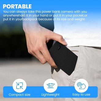 Telecamera WiFi Full HD integrata in un power bank con rilevamento del movimento