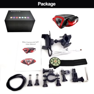Telecamera posteriore per bicicletta FULL HD con streaming live WiFi su smartphone (iOS/Android) + indicatori di direzione e luce di segnalazione a LED