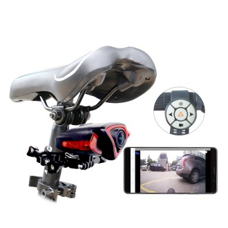 Telecamera posteriore per bicicletta FULL HD con streaming live WiFi su smartphone (iOS/Android) + indicatori di direzione e luce di segnalazione a LED