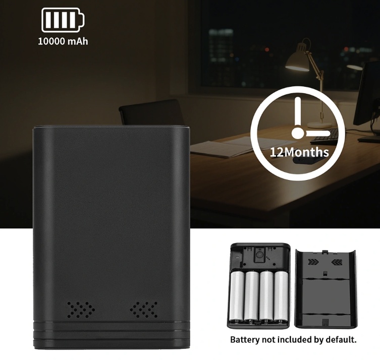 Registratore audio WiFi EL-AR08, un dispositivo compatto progettato per la registrazione audio a lungo termine.