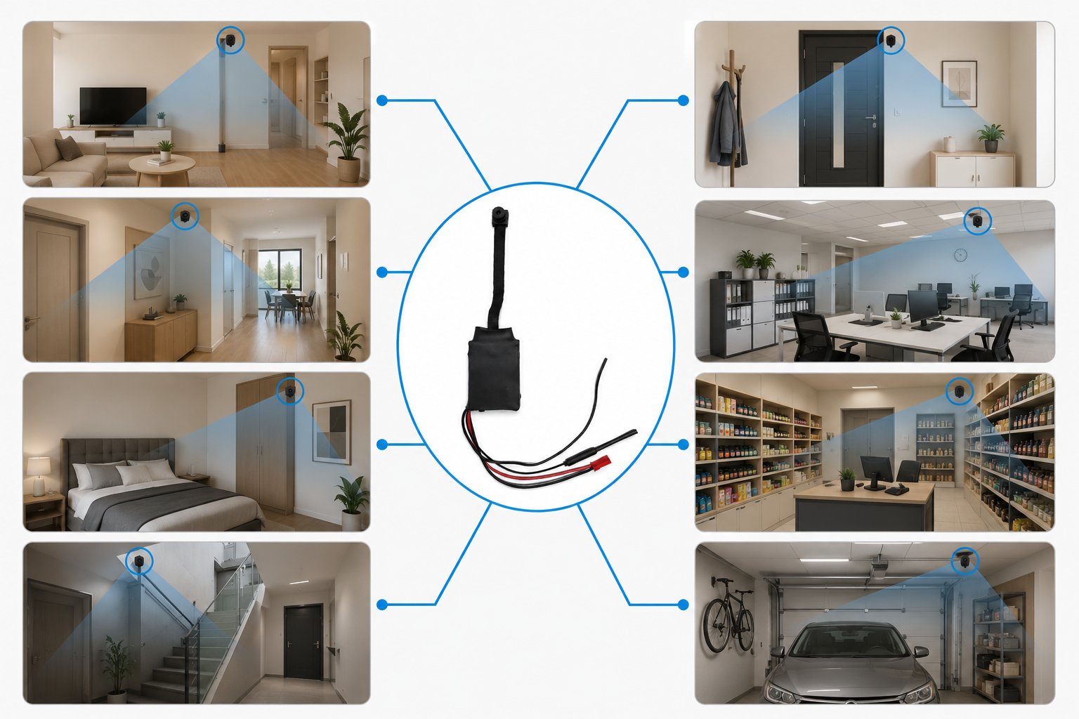 Infografica per l’installazione della telecamera nascosta 4K