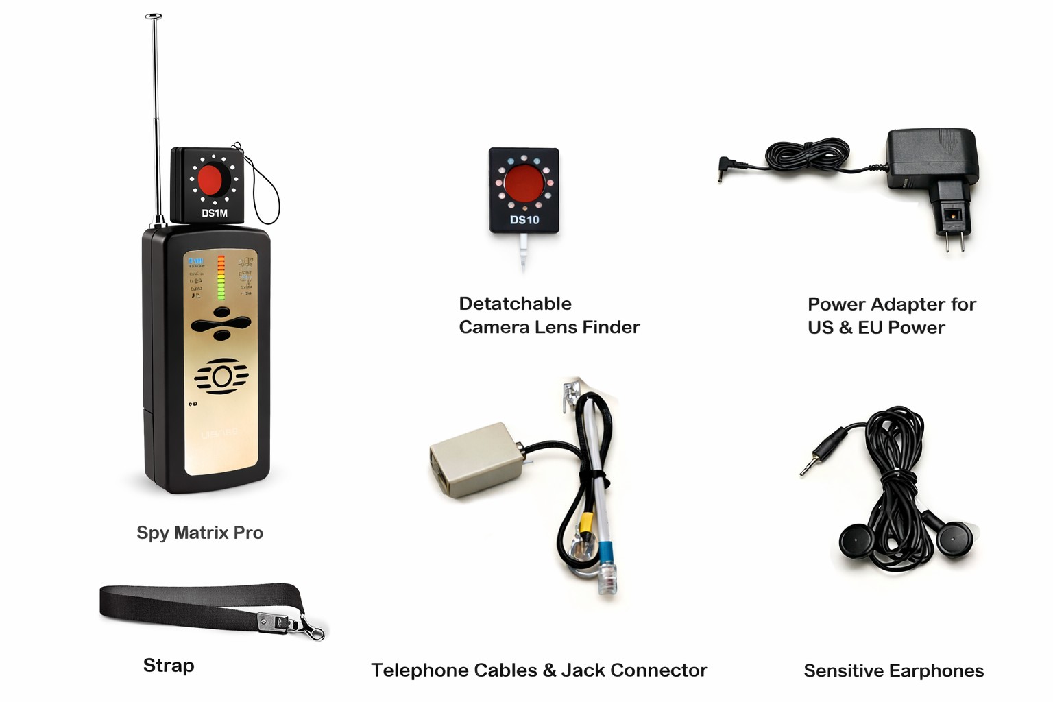 Rilevatore multifunzione All in One per microspie GSM e telecamere nascoste – contenuto della confezione
