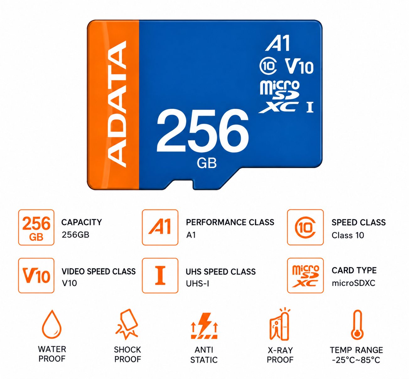 Scheda di memoria ADATA da 256GB – Specifiche