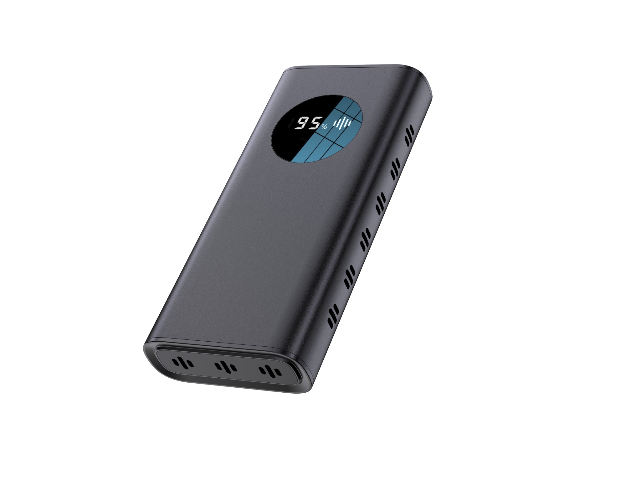 Power bank nera con display LED