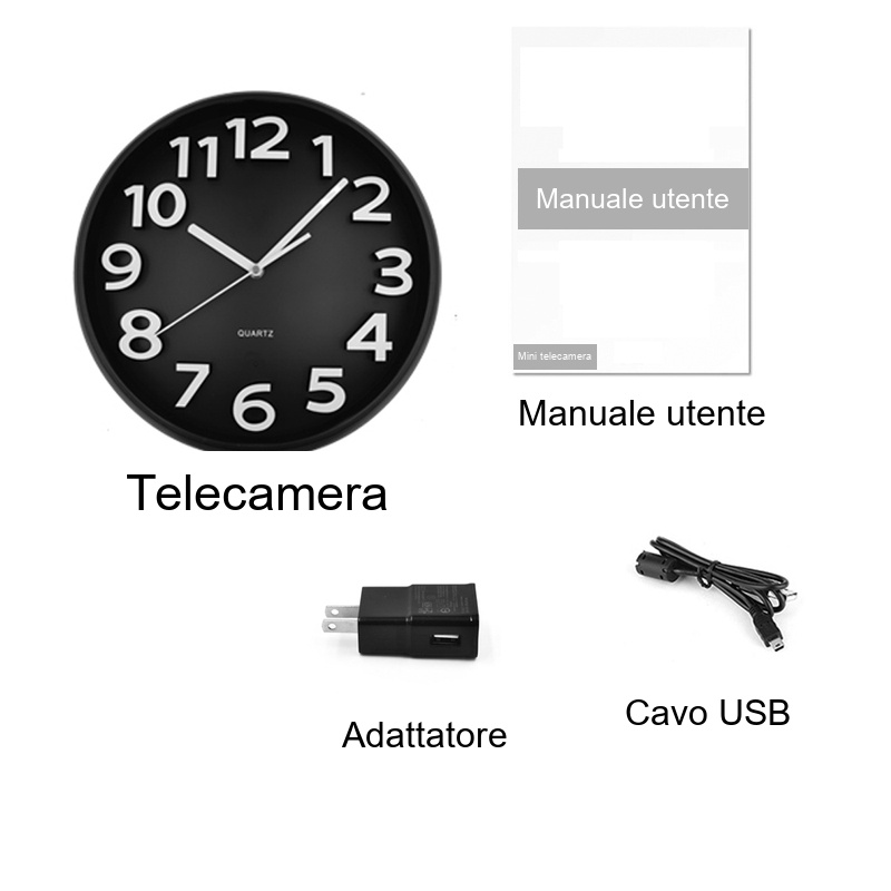 rologio da parete con telecamera Wi-Fi nascosta