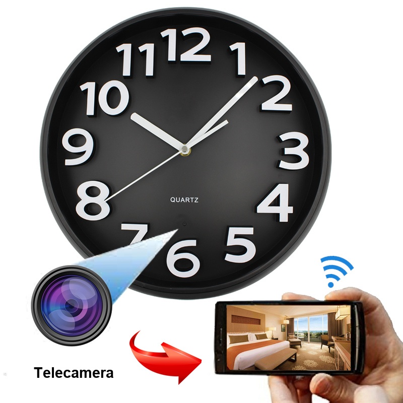 rologio da parete con telecamera Wi-Fi nascosta