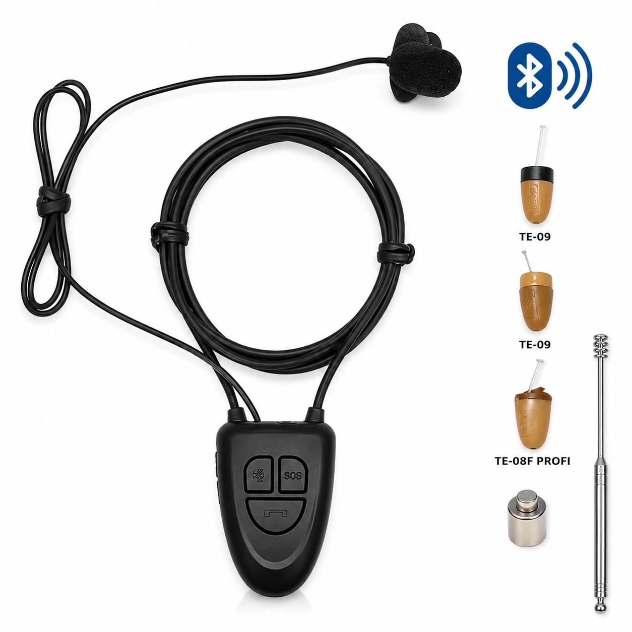 Auricolare spia con loop Bluetooth