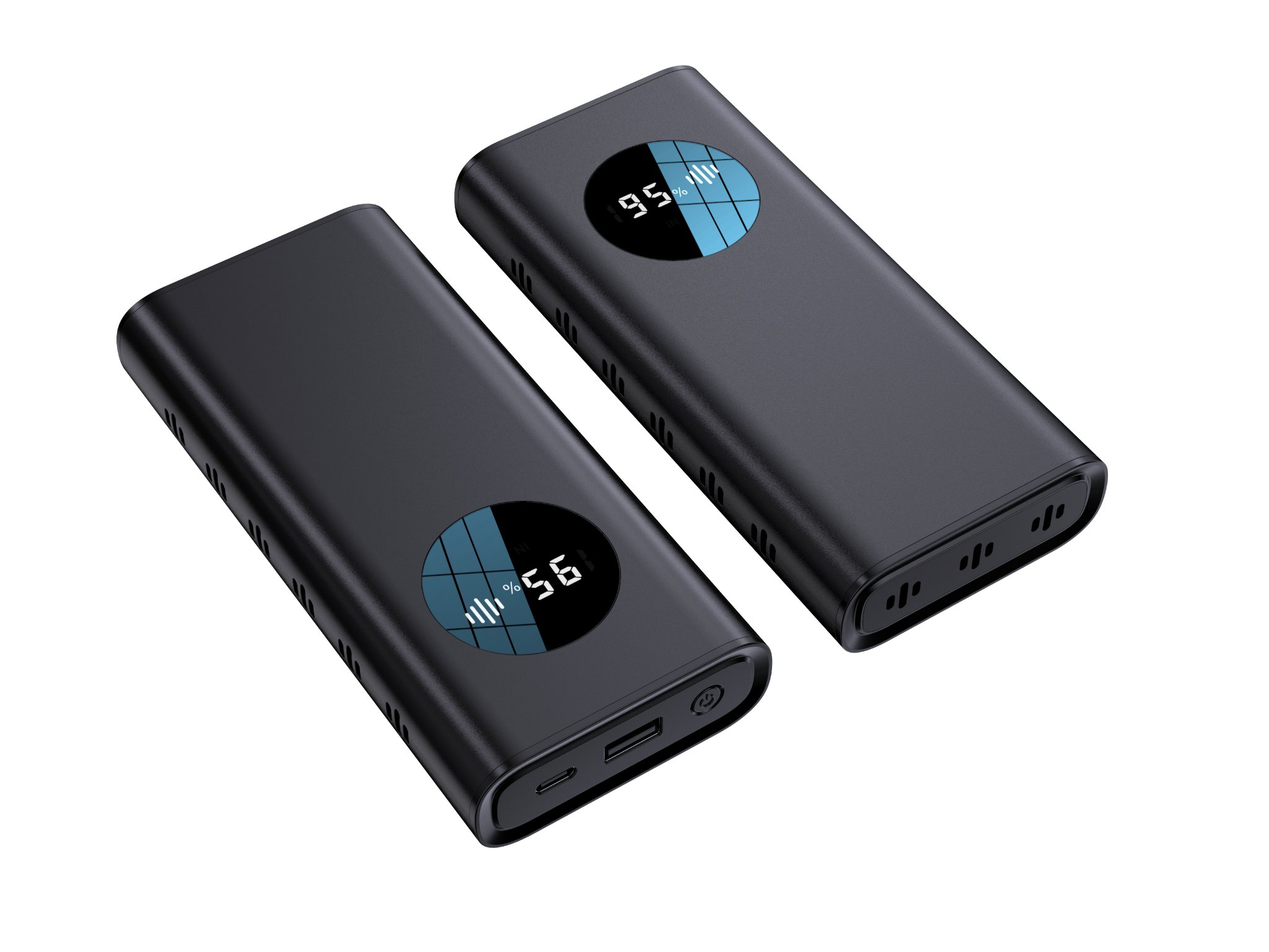 Due power bank nere con display
