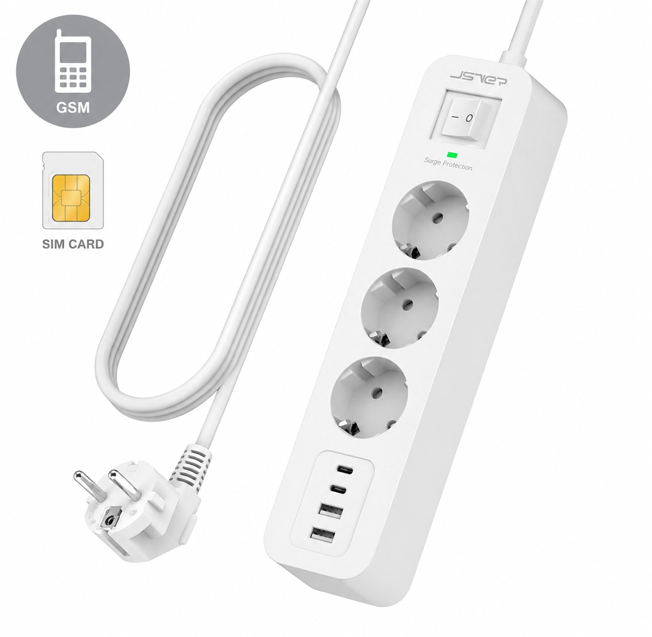 Dispositivo di ascolto GSM in una multipresa con scheda SIM