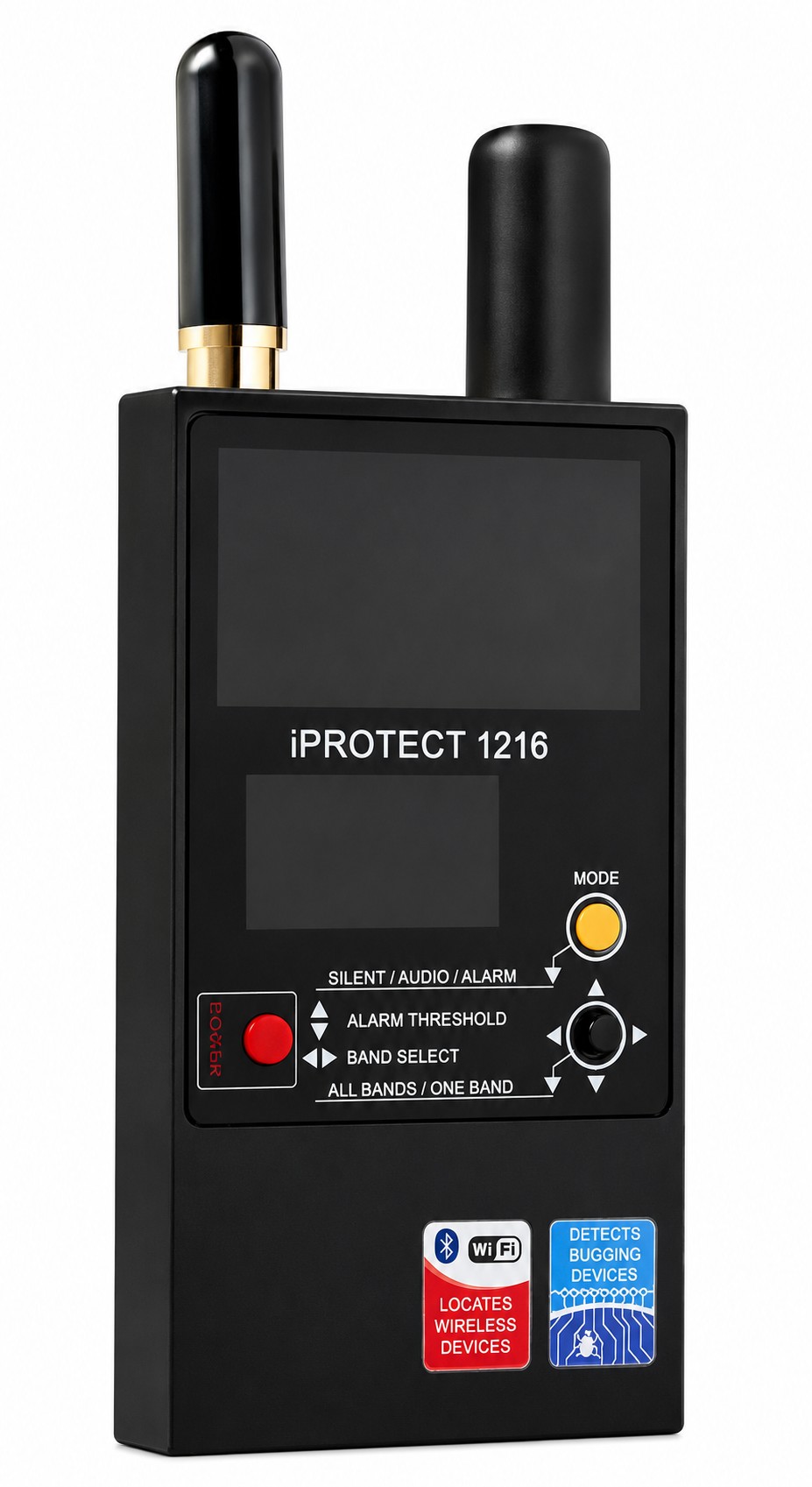 Rilevatore professionale di segnali wireless iProtect 1216 – vista angolata