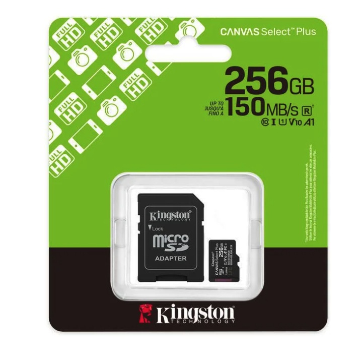 Scheda microSD Kingston Canvas Select Plus da 256 GB