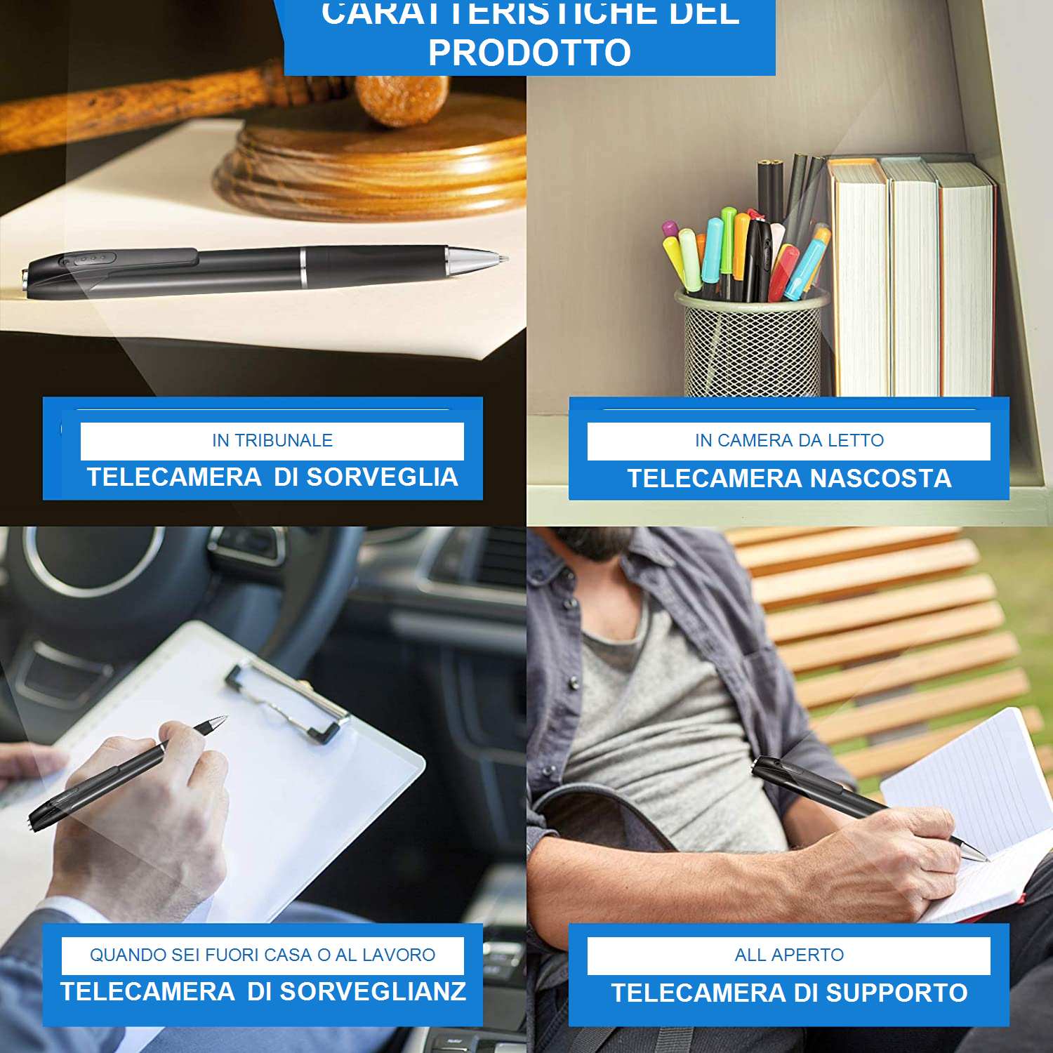 Penna Spia Professionale con Telecamera HD