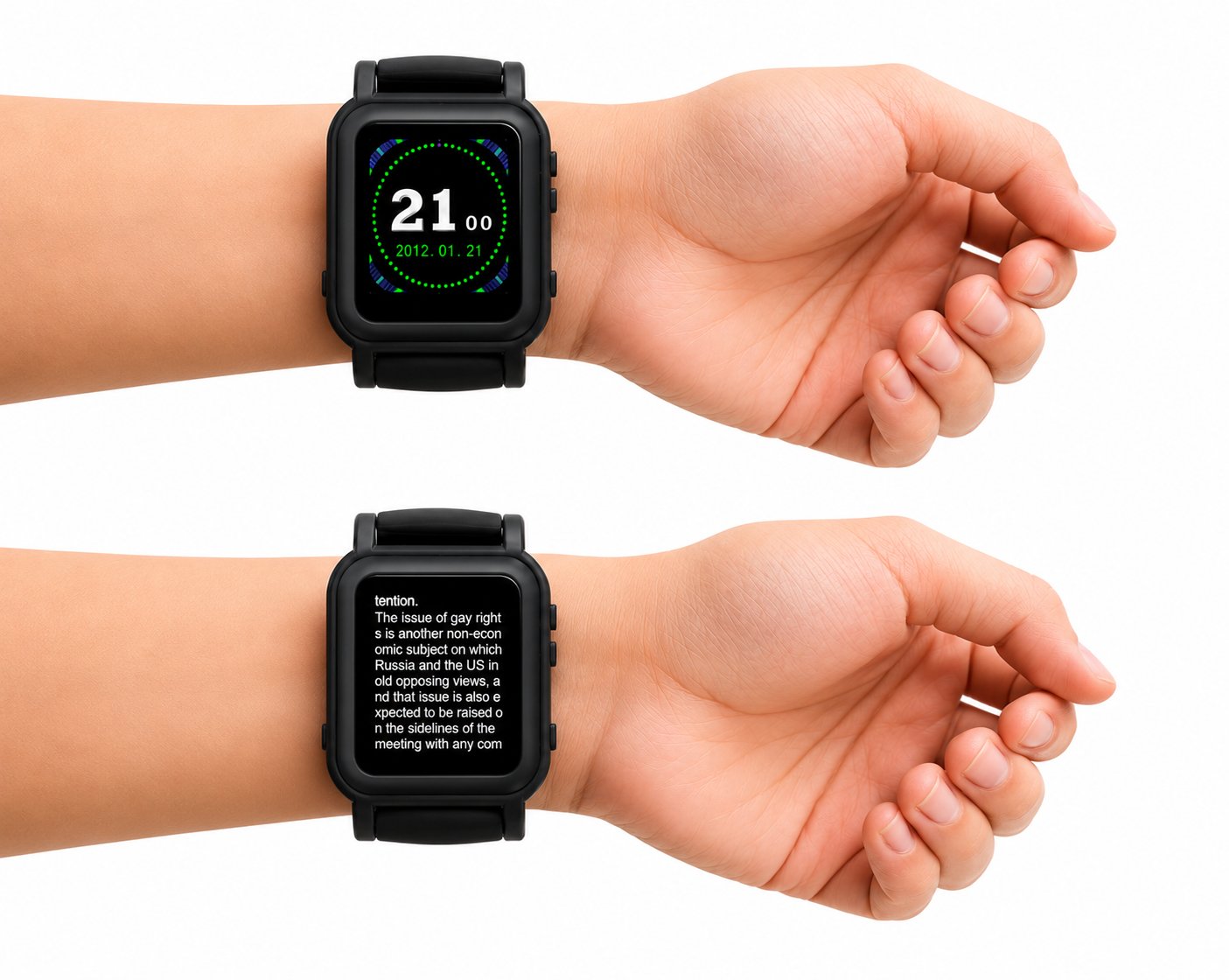 Orologio nero con promemoria da polso
