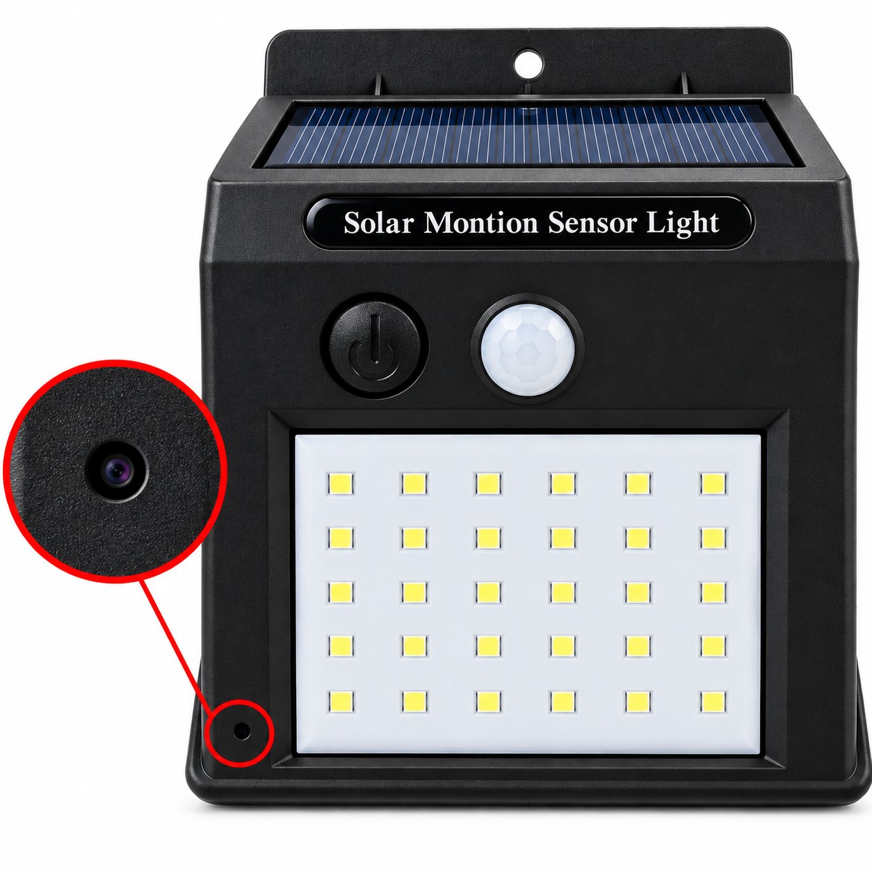 Telecamera nascosta in un’imitazione di luce solare a LED