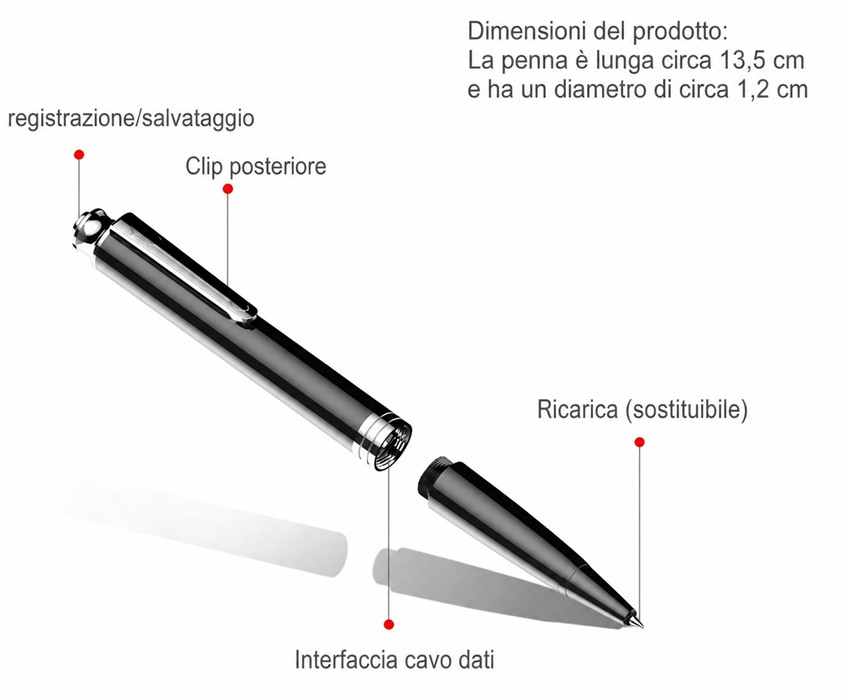 Penna con registratore vocale digitale Q60