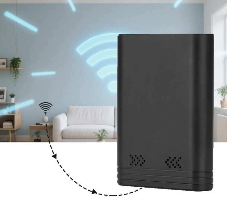 Registratore audio WiFi EL-AR08, un dispositivo compatto progettato per la registrazione audio a lungo termine.