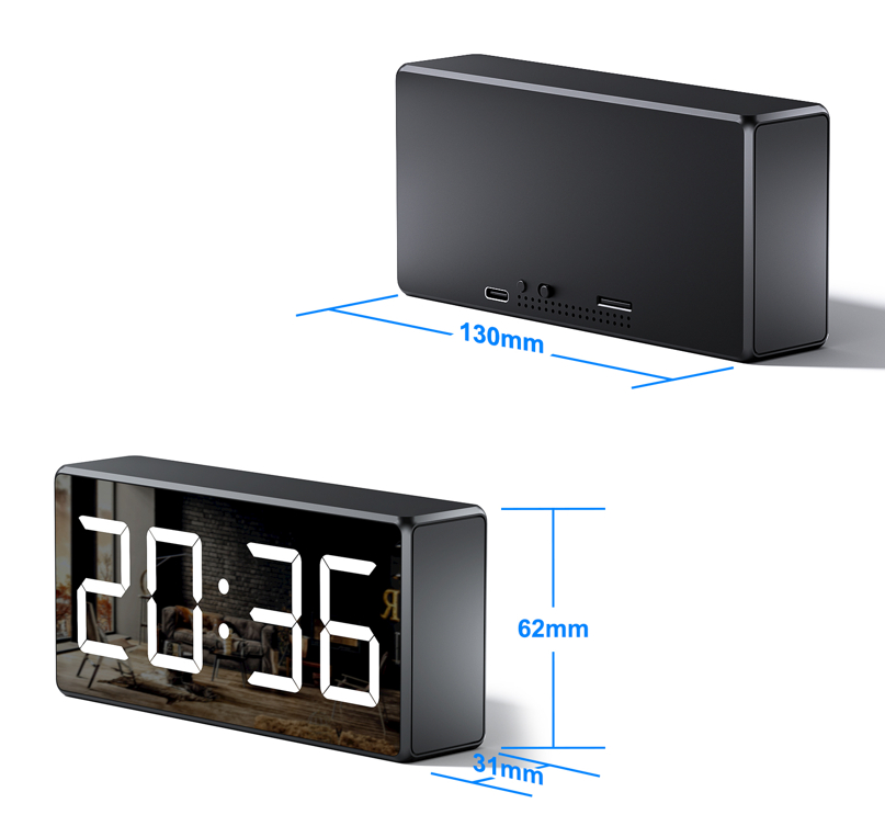 telecamera Wi-Fi 4K in orologio digitale