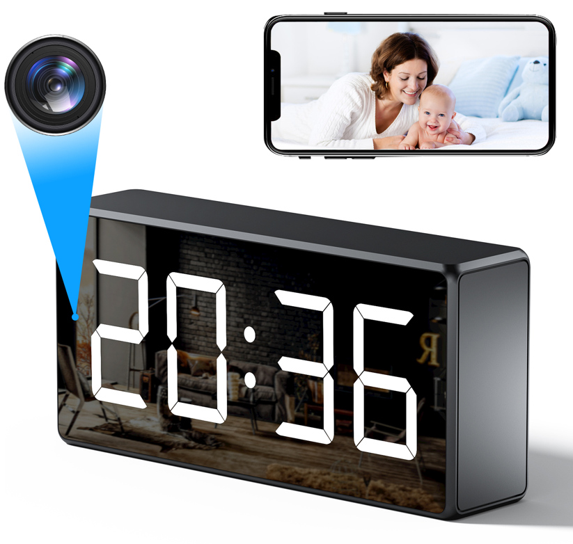 telecamera Wi-Fi 4K in orologio digitale