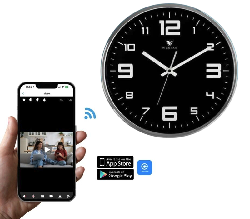 orologio da parete con telecamera Wi-Fi nascosta